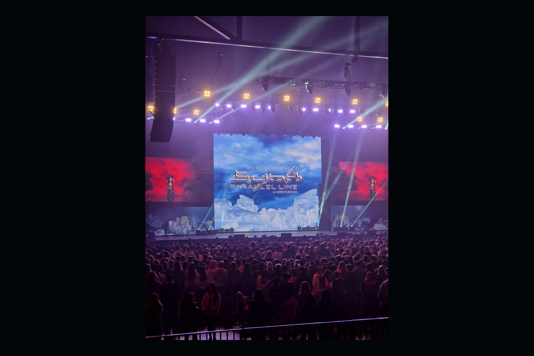 aespa performing in Amsterdam in 2025.