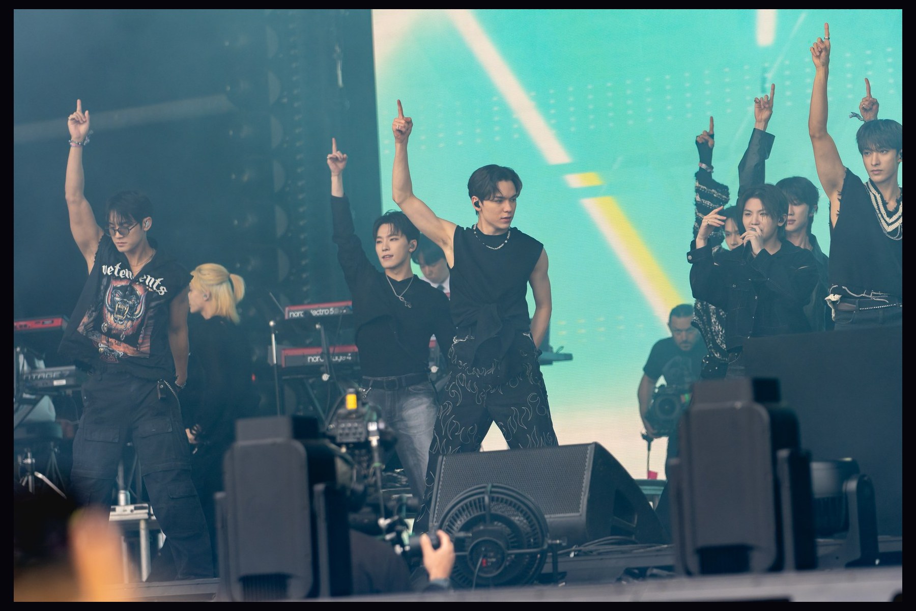 SEVENTEEN performing at Glastonbury in 2024.