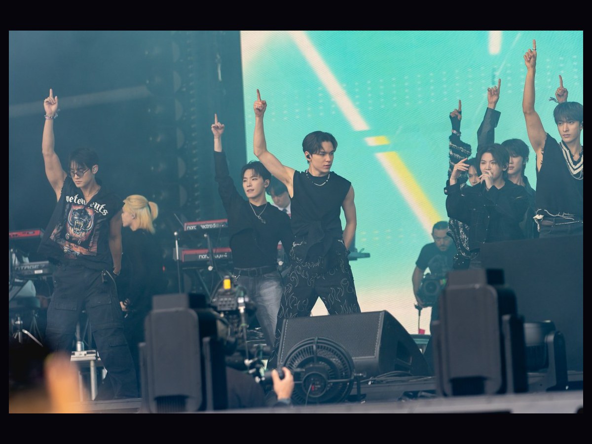 SEVENTEEN performing at Glastonbury in 2024.